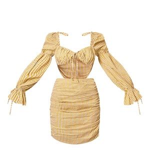 👗 Chartreuse Gingham Cutout ✂️